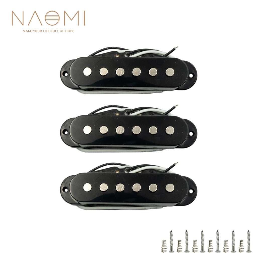 

NAOMI 3pcs 48mm Guitar Pickups Single-coil Guitar Pickup Neck/Middle/Bridge Electric Guitar SET Guitar Accessories New