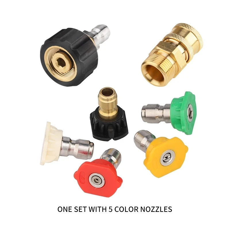 

переходник на керхер адаптеры для мойки высокого давления адаптер Аксессуары для мойки автомобиля адаптер для водяного пистолета высокого давления M2214 подключение пистолета для мойки автомобиля 1/4 быстрое соединение