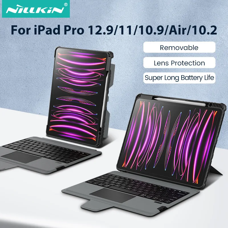 For iPad Pro 11 12.9 2022 Case NILLKIN Keyboard Case For Air 4 5 10.9 2022 Lens Protection Cover For iPad 10th 9th Generation