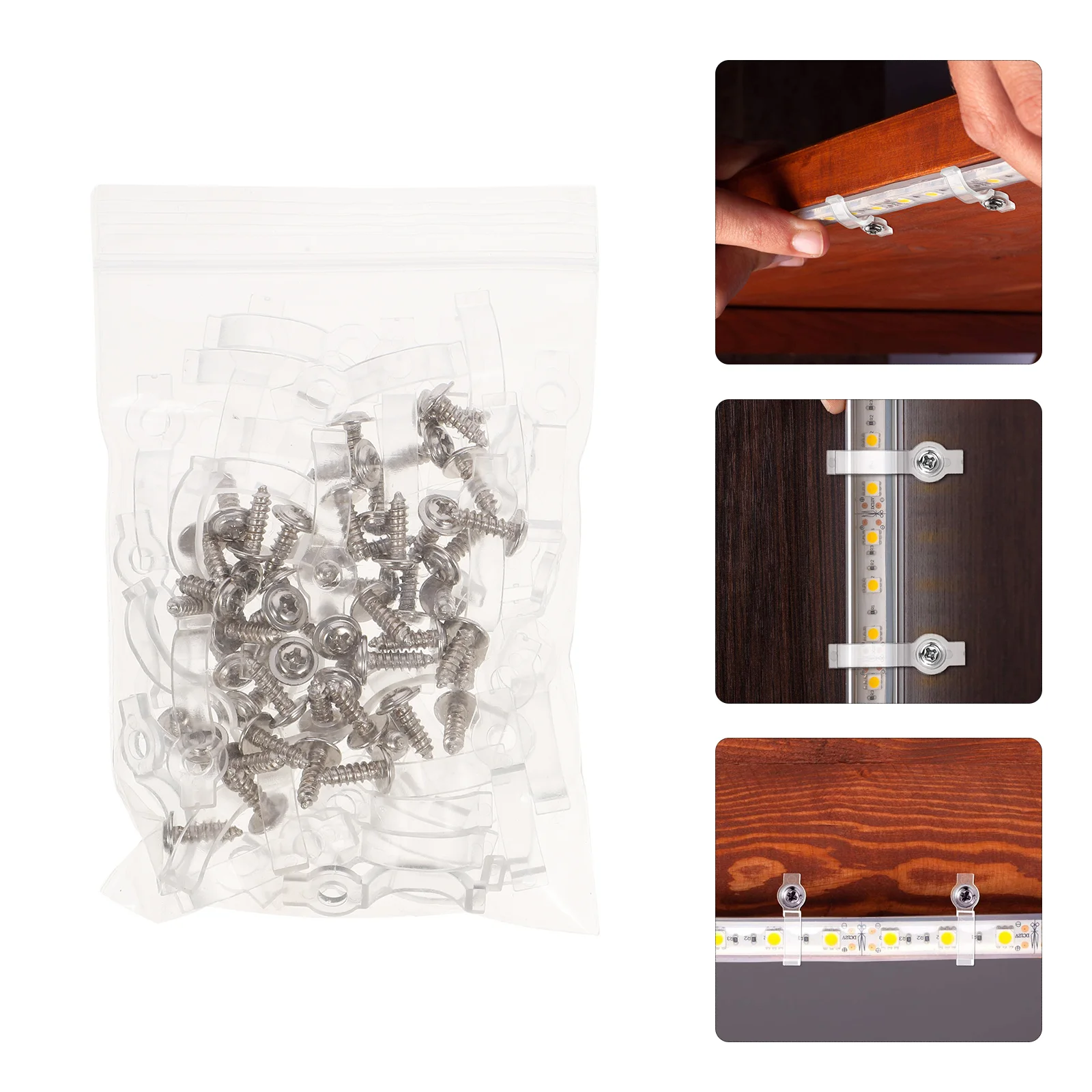 

100 Pcs Strip Lamp Mounting Clips LED Strip Lamp Fixing Clips LED Strip Clamps