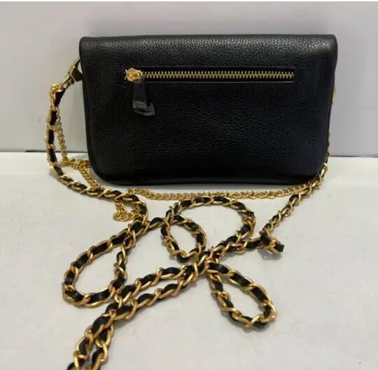 

Spring 2023 Rhinestone Black Leather Gold Plated Chain Shoulder Bag Women Mini Bags