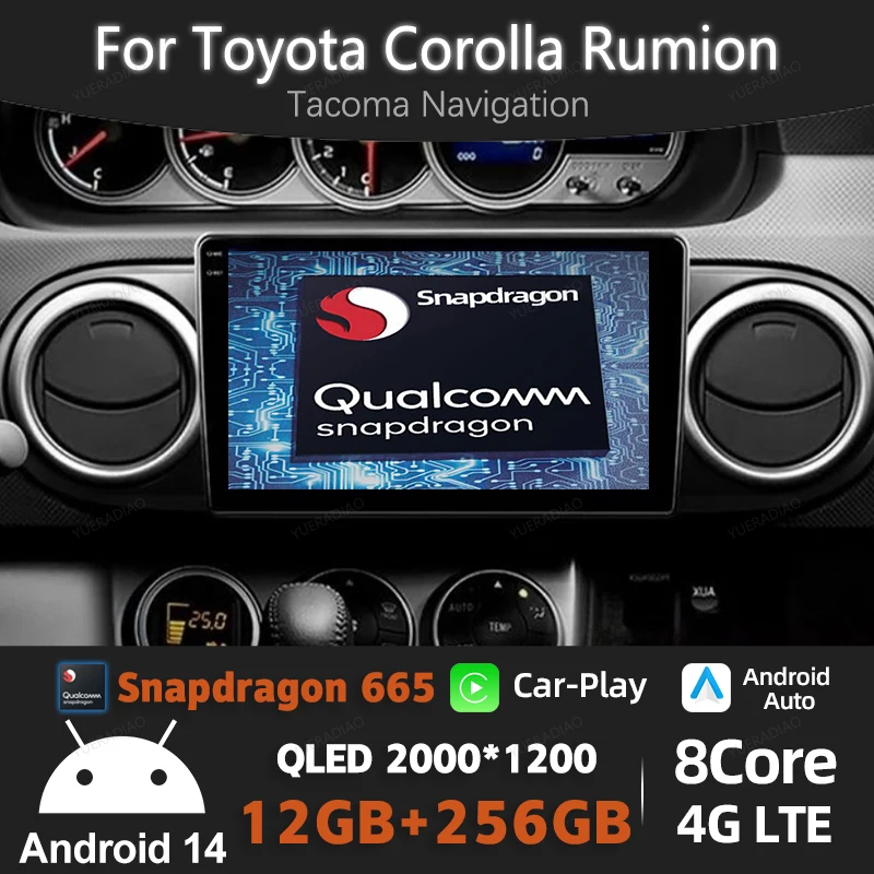 Автомобильное радио Android 14 для Toyota Corolla Rumion Tacoma Navigation GPS NAVI BT головное устройство 4G