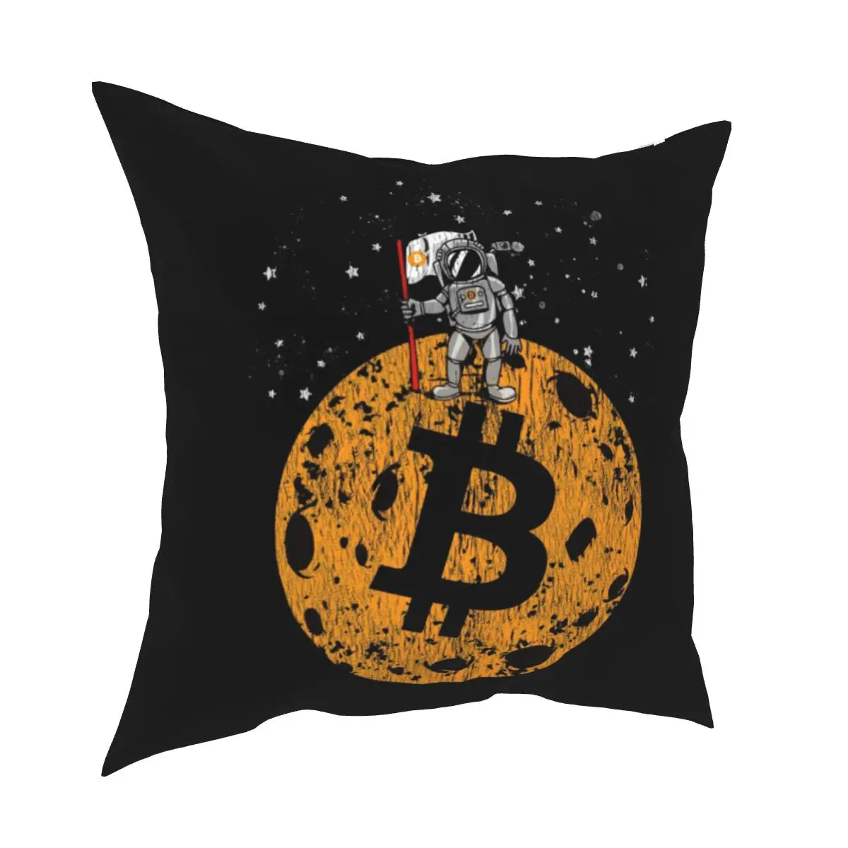 

Bitcoin Moon With Astronaut Pillow Cases Crypto Cryptocurrency Currency BTC Cushion Cover Decor Pillowcase for Sofa 18'