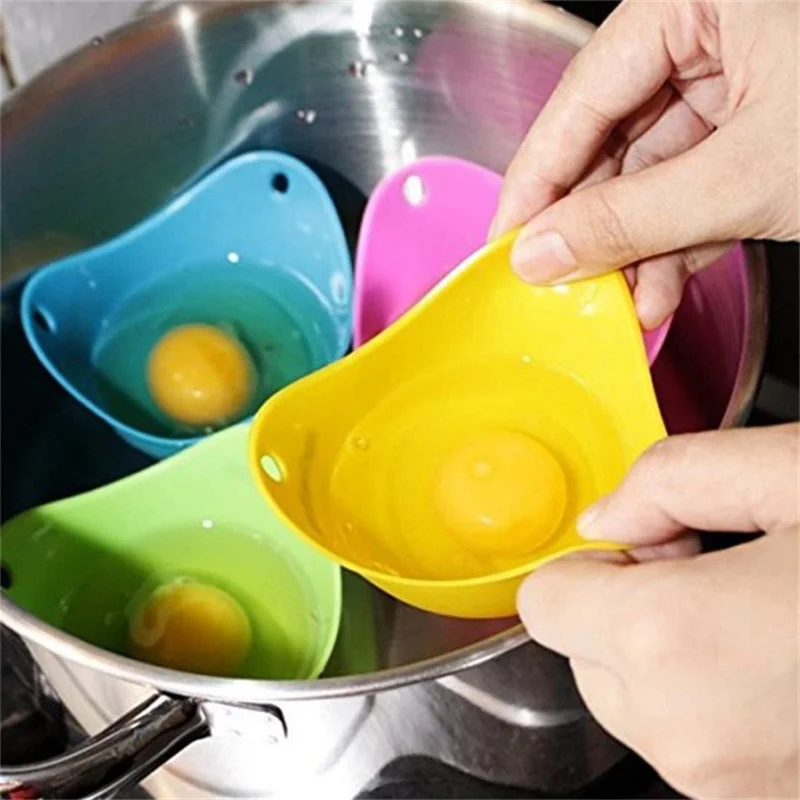 

4Pcs High Temperature Silicone Egg Boiler Warm Creative Silica Gel Egg Cooker Egg Steamer Egg Holder Egg