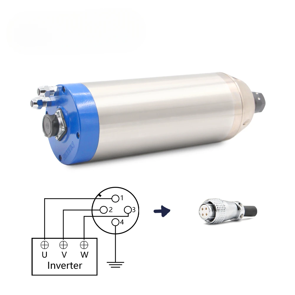 Шпиндель с водяным охлаждением кВт ER20 двигатель шпинделя для гравировального