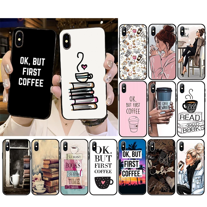 

OK but first coffee Phone case For iphone 14 13 Pro Max 12mini 12 11 ProMax XS MAX XR SE2 8 7 plus X