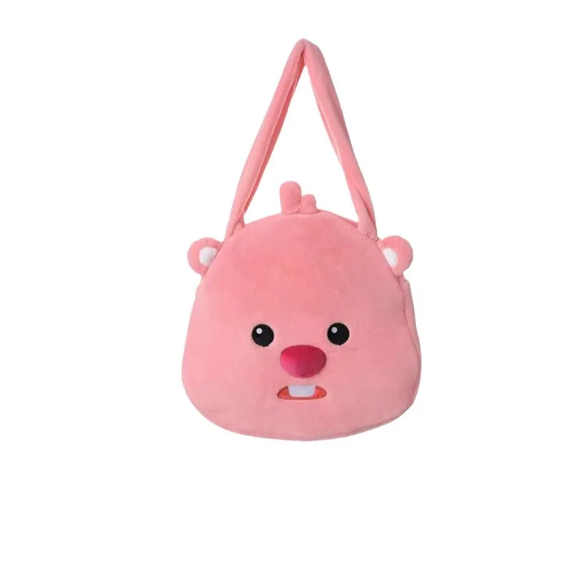 

ZANMANG LOOPY Shoulder Bags Pink Little Beaver Cute Sweet Large Capacity Daily Commute Versatile Girl Plush Bag Autumn New