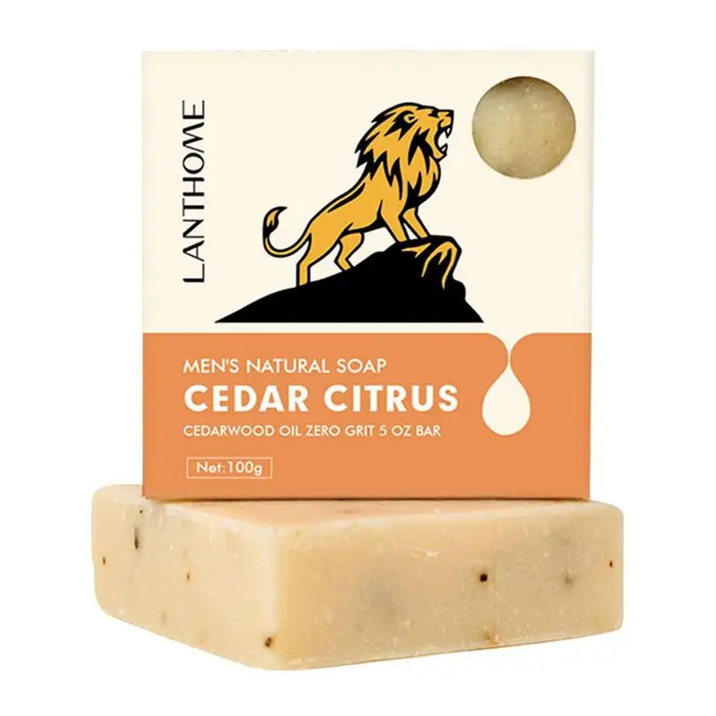 

Cedar Citrus Soap Body Wash Soap Bar 100g Bar Cleanser For Body Face And Shaving Facial Cleanser Moisturizing Bar Soap