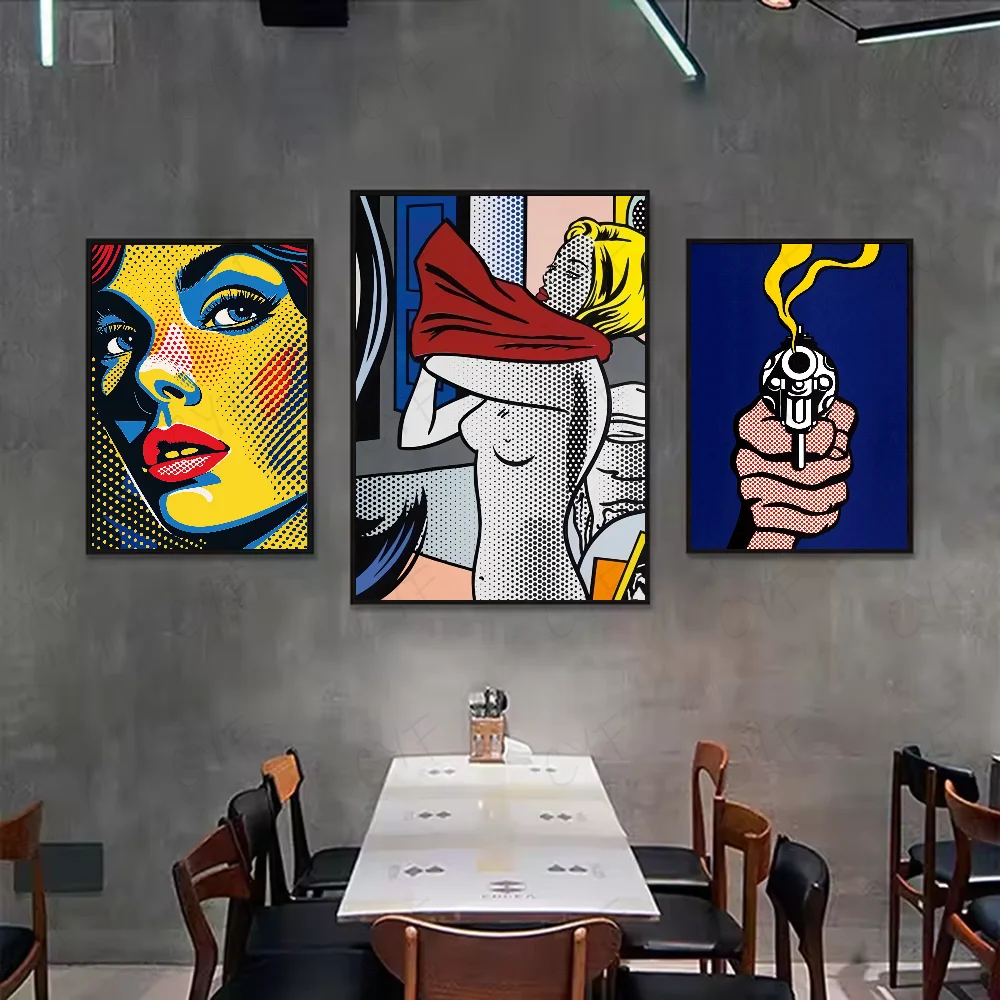 Roy Lichtenstein Pop Art Classic Movie Poster HD art липкая стена водонепроницаемый дом гостиная