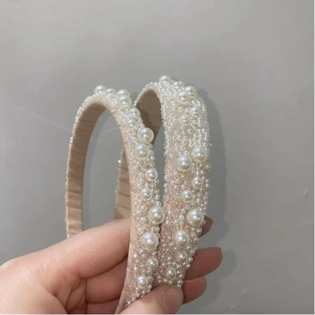 

Light luxury wide-brimmed pearl hairpin female hairbands headdress 2022 new super fairy headbands