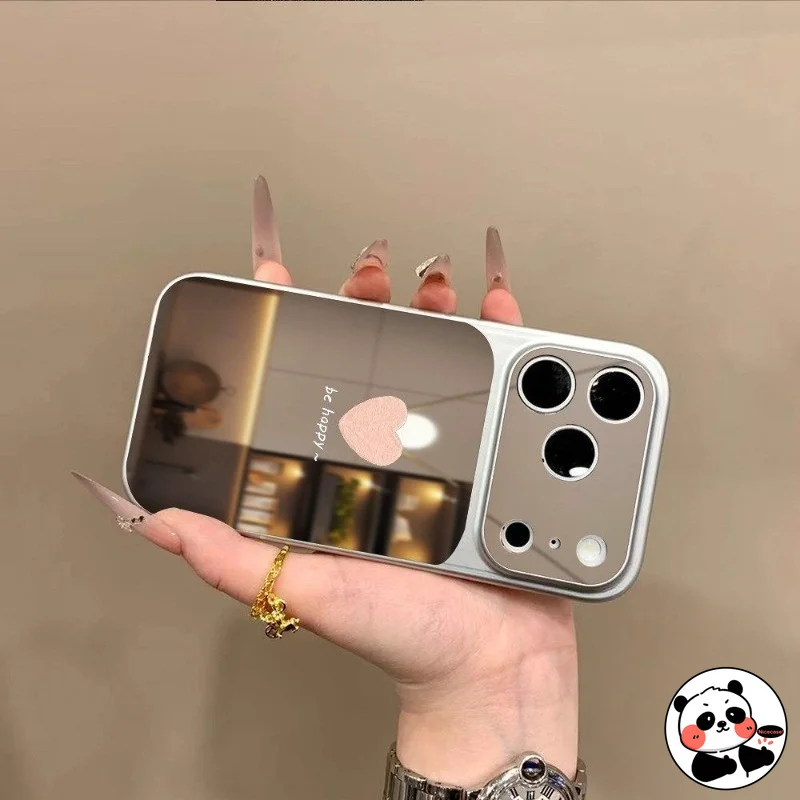 Фото Чехол для телефона с зеркалом и сердечками для Huawei Pura 90 Pro Max, Nova 15 Max, 12, 11 SE, Honor Play 10, 10A 5G, 4G. Удача в Новом году!