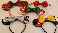 disney mickey mouse ears headbands girls cosplay hairband adult kid festival party gift children women cute bow hair accessories