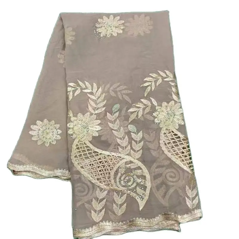 2023 Latest chiffon african Comfortable Hijab Scarf For Muslim Women African Dubai Islam Headscarf Long200*100 Embroidery Shawl