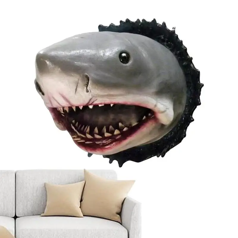 

Украшение в виде Головы Акулы, 3D настенное крепление, Декор, большая полимерная голова акулы для гостиной, Акула, голова, искусственная кожа, для улицы