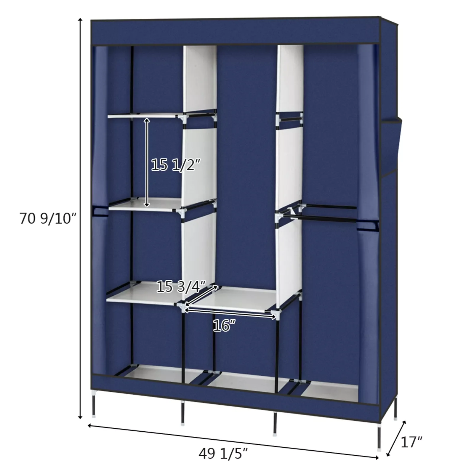 

2023 Three Colors 71" Portable Closet Wardrobe Clothes Rack Storage Organizer with Shelf Bedroom Furniture Wardrobe sofa li