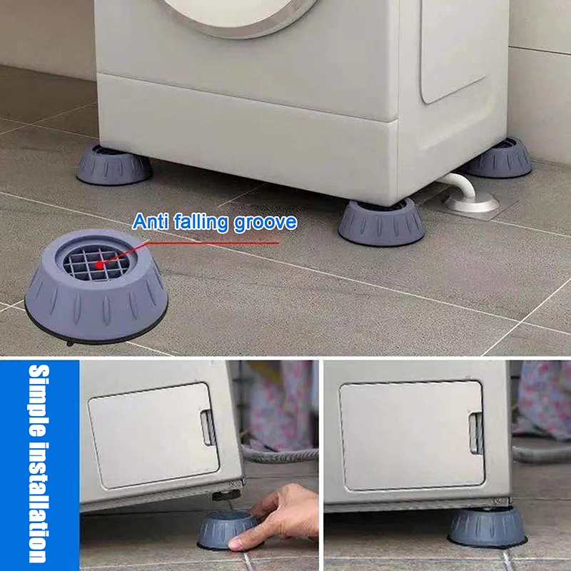

4Pcs Universal Anti-Vibration Feet Pads Washing Machine Rubber Mat Anti-Vibration Pad Dryer Refrigerator Base Fixed Non-Slip Pad