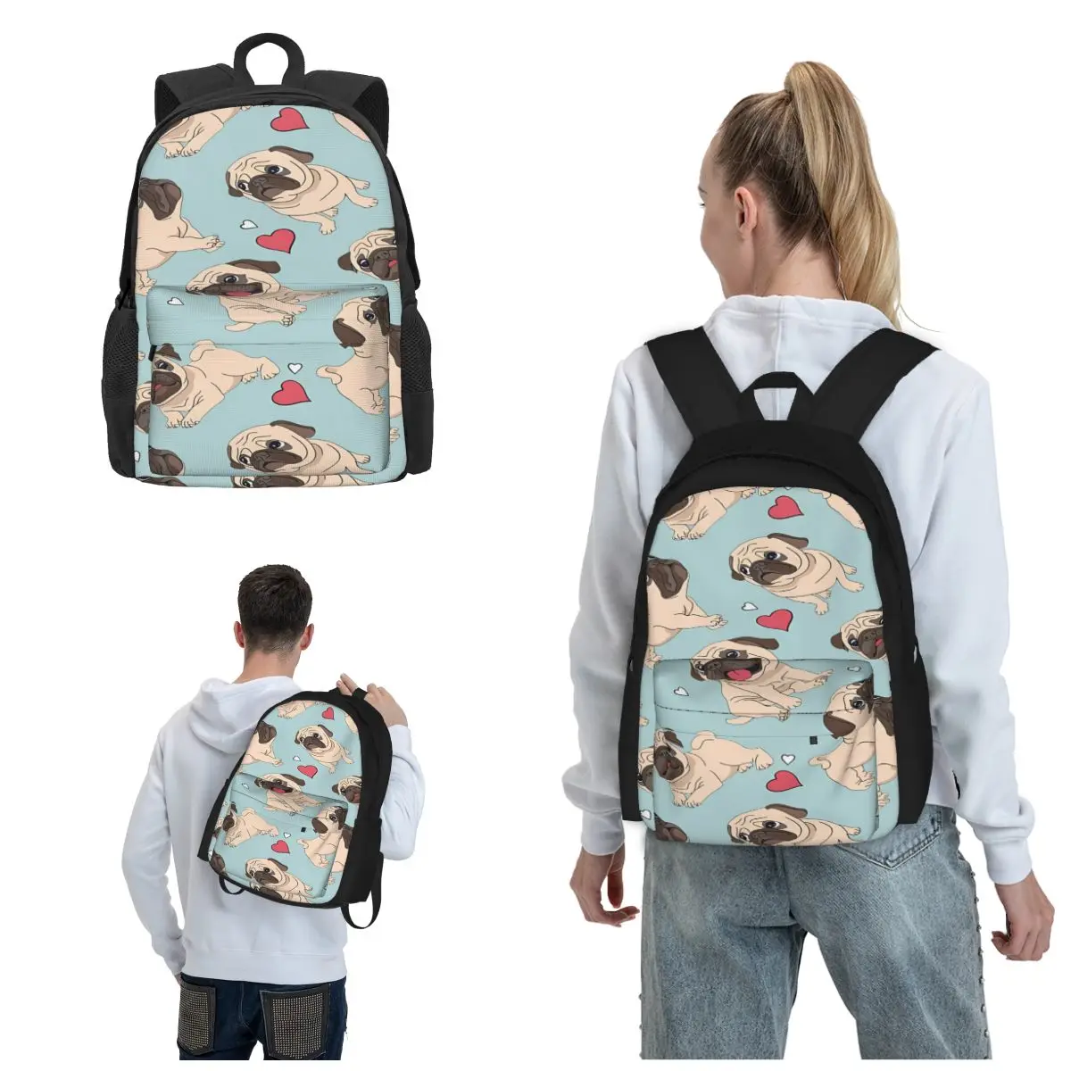 

Pug Dog Adventure Awaits With Our Durable And Rugged Outdoor Backpacks Computer Bag Lightweight Casual Travel Bookbag