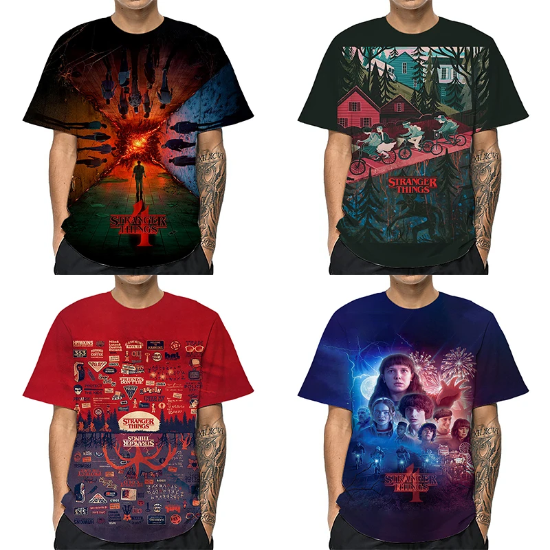 

2022 Popular Stranger Thing 4 T-shirt Eleven Mike 3d Printing Street Harajuk Men's Short Sleeve Casual Summer Tops Tees XXS-4XL