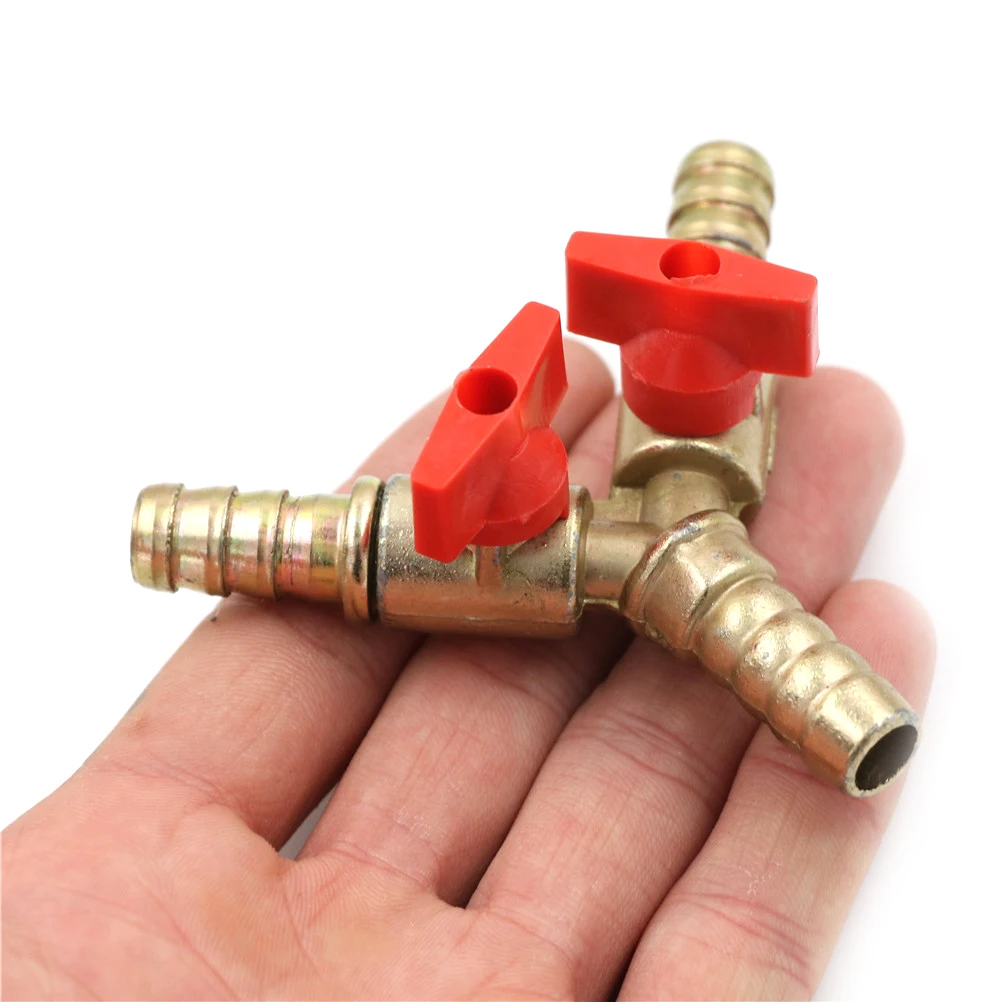 

PCS Clamp Fitting Hose Barb Fuel Water Oil Gas For Garden Irrigation Automotive 3/8" 10mm Brass Y 3-Way Shut Off Ball Valve