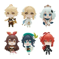 gashapon game genshin impact anime figures lumine aether venti paimon action figure model collectible doll toy kid birthday gift