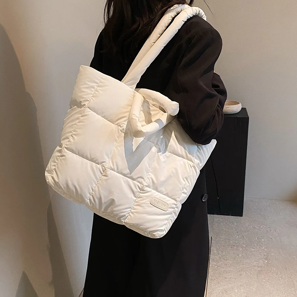 Женская сумка-тоут с подкладкой однотонная стеганая дамская сумочка в клетку