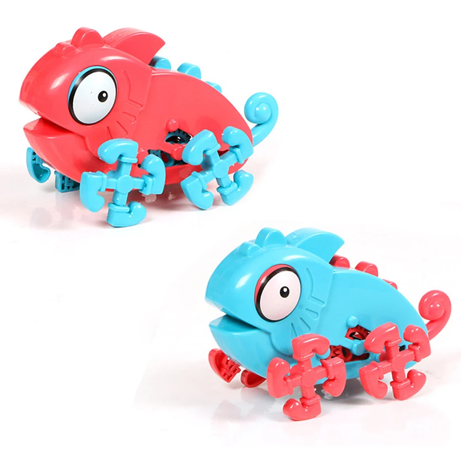 

Novelty Children's DIY Assembled Chameleon Robot Electric Toys Competitive Crawl Chameleon Puzzle Crawling Toys