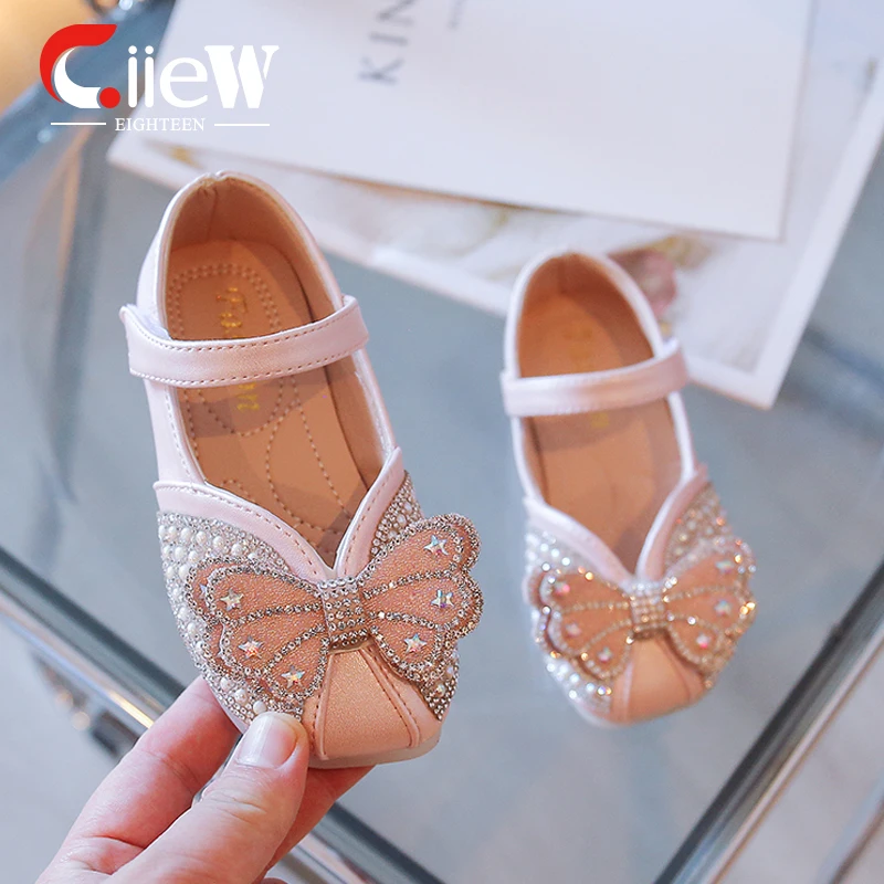 

Size 23-36 Girls Princess Shoes Elegant Children Sandal Sequins Bow Dress Shoes Non-Slip Children's Shoes meisjes schoenen
