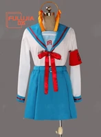 anime the melancholy of haruhi suzumiya school uniform girl cosplay costume