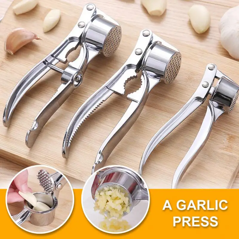 Stainless Steel Garlic Press Crusher Kitchen Vegetables Ginger Squeezer Masher Handheld Ginger Mincer Tools Kitchen Accessories