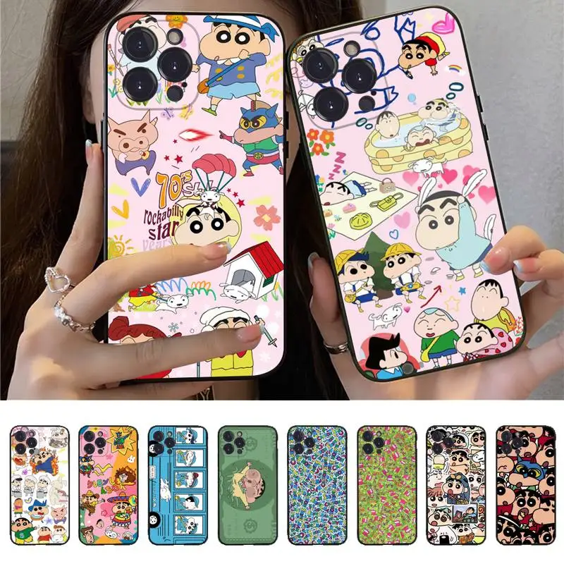 

Anime Cartoon C-Crayon Shin-chans Phone Case for iPhone 11 12 13 mini pro XS MAX 8 7 6 6S Plus X 5S SE 2020 XR case