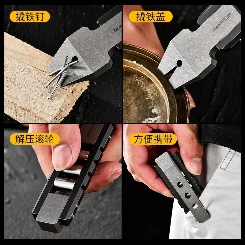EDC Titanium Alloy Crowbar tools Hand Outdoor Camping Multifunction Bottle Opener Tools
