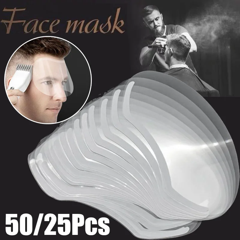 

25\50Pcs Disposable M Shape Self-adhesive Salon Shower Face Shields Visors Masks for Hairspray Beauty Hair Styling Tools