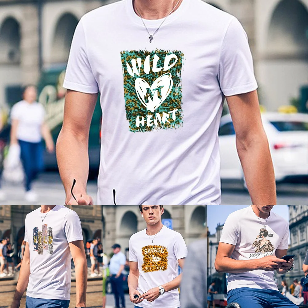 

Мужские футболки 2022, летние футболки с круглым вырезом, повседневные футболки с коротким рукавом, в стиле Харадзюку, с рисунком диких животн...