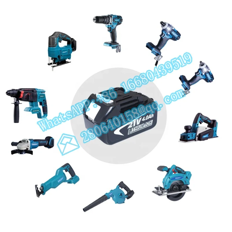 

EKIIV brushless 21v lithium ion battery electric screwdriver cordless makitas compatible impact power drill combo kit tool set