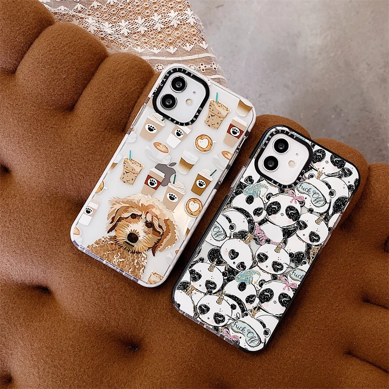 

Fashion Puppy panda motif Phone case for 8 7 6s Plus Xr iPhone 11 12 Pro Max XR XS Max X Apple 13 Pro Max Explosion proof