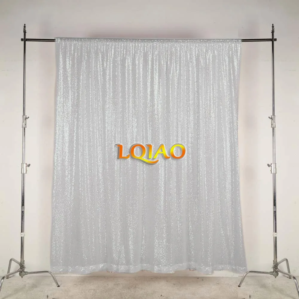 

4FTx10FT White Sequin backdrops,Glitter Sequin Curtain,Wedding Photo Booth Backdrop, Photography Background,Christmas Decoration