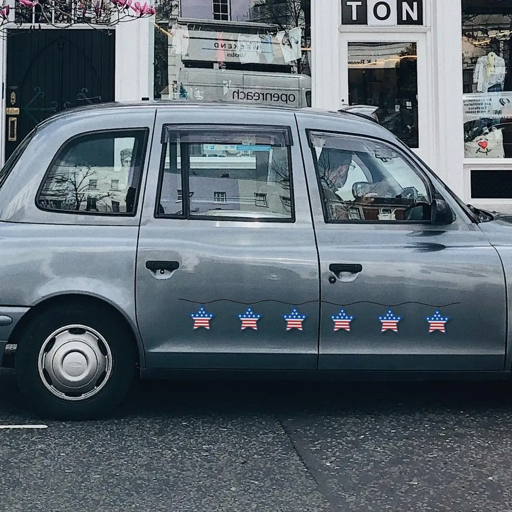 

6Pcs Car Window Sticker Creative Waterproof Colorfast USA Flag Star Vinyl Decal for SUV Car Funny Sticker Car Decor Sticker