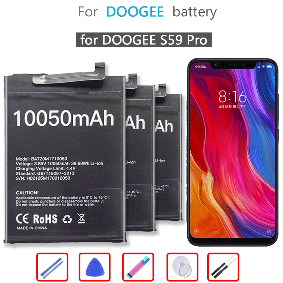 

Аккумулятор BAT20M1710050 10050 мАч для DOOGEE S59 Pro S59Pro