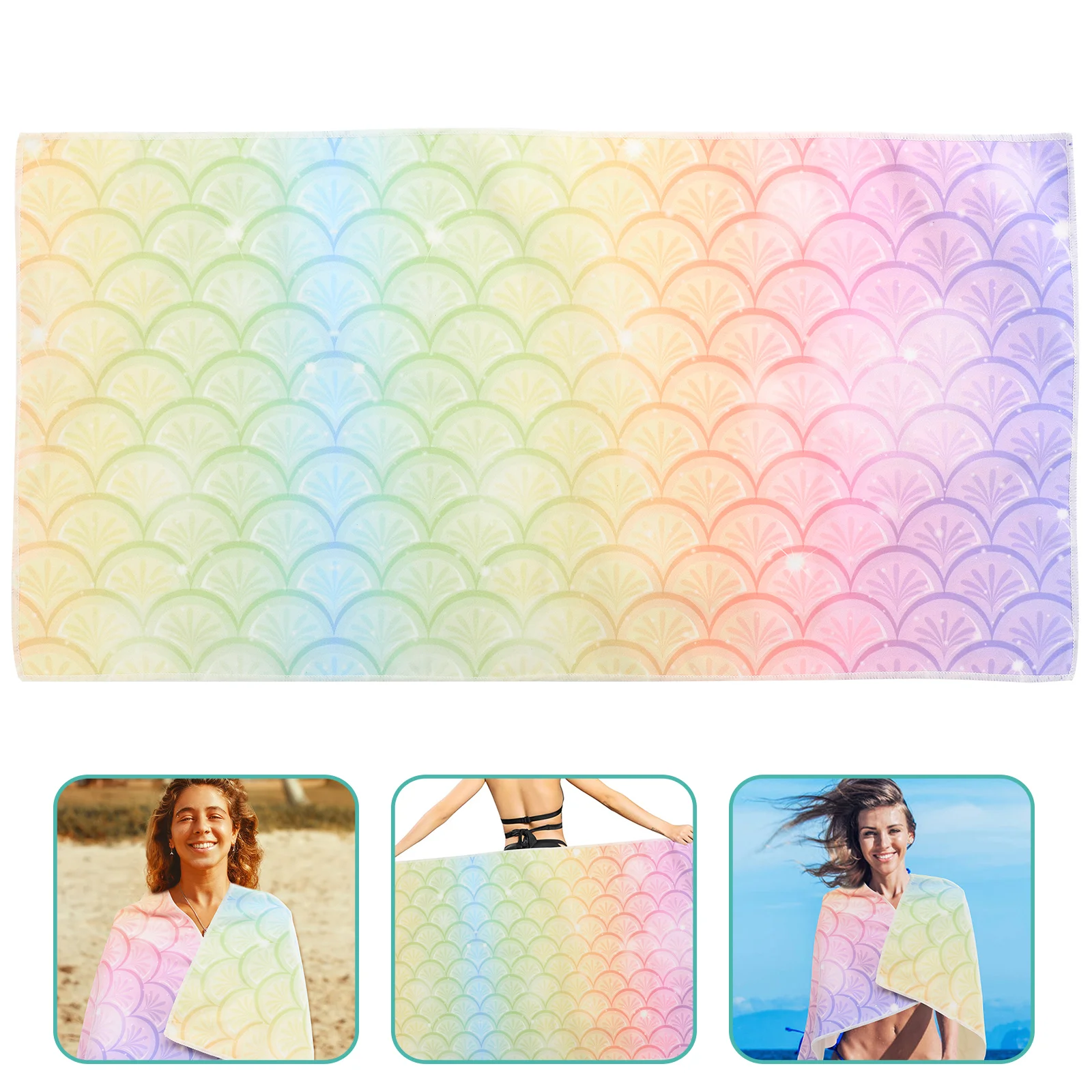

Towel Beach Bath Shawl Wrap Sunshadeswimming Womanoutdoor Adult Lady Mermaid Printing Travel Home