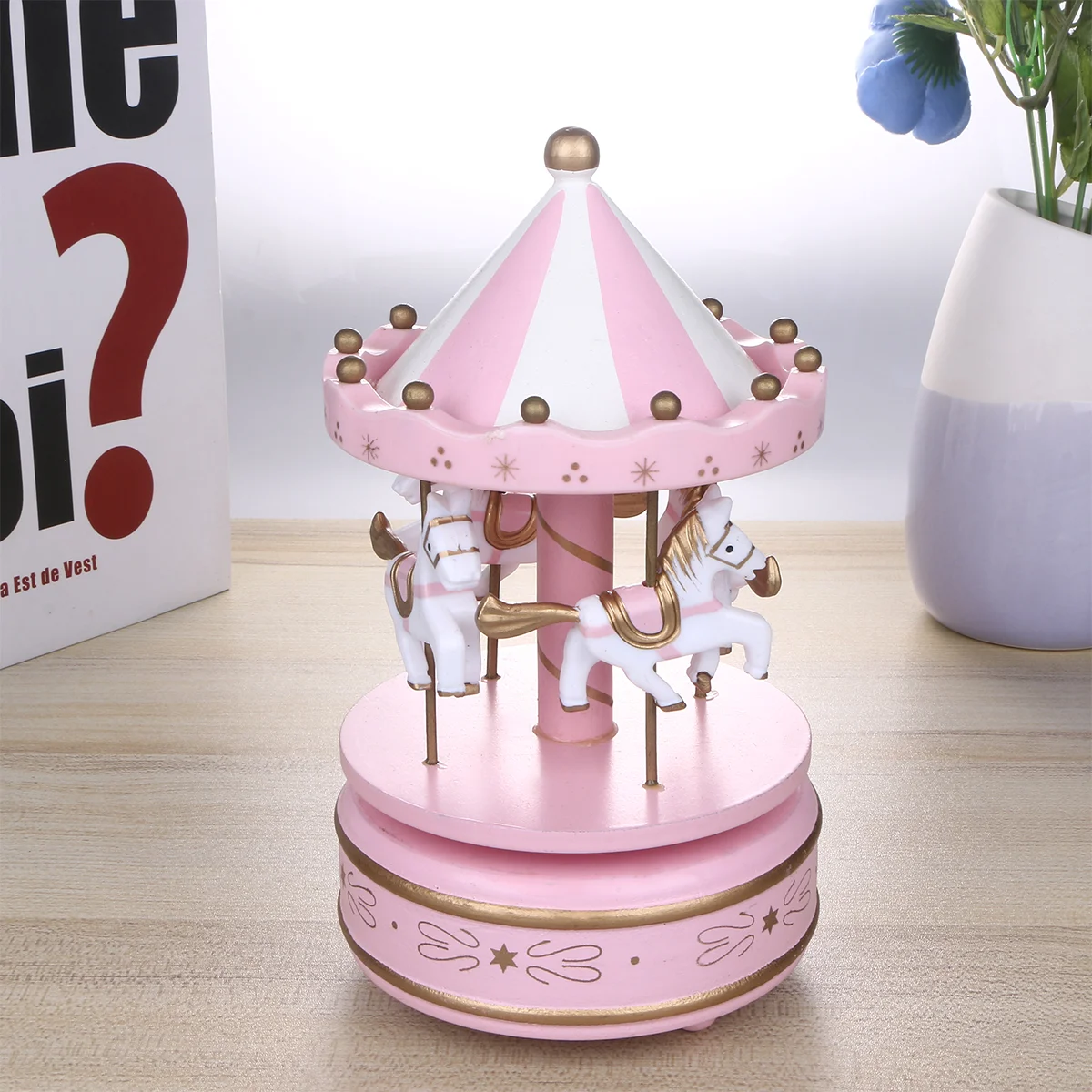 

Деревянная карусель, 1 шт., изысканная Очаровательная коробка, украшение для дома, подарок на день рождения
