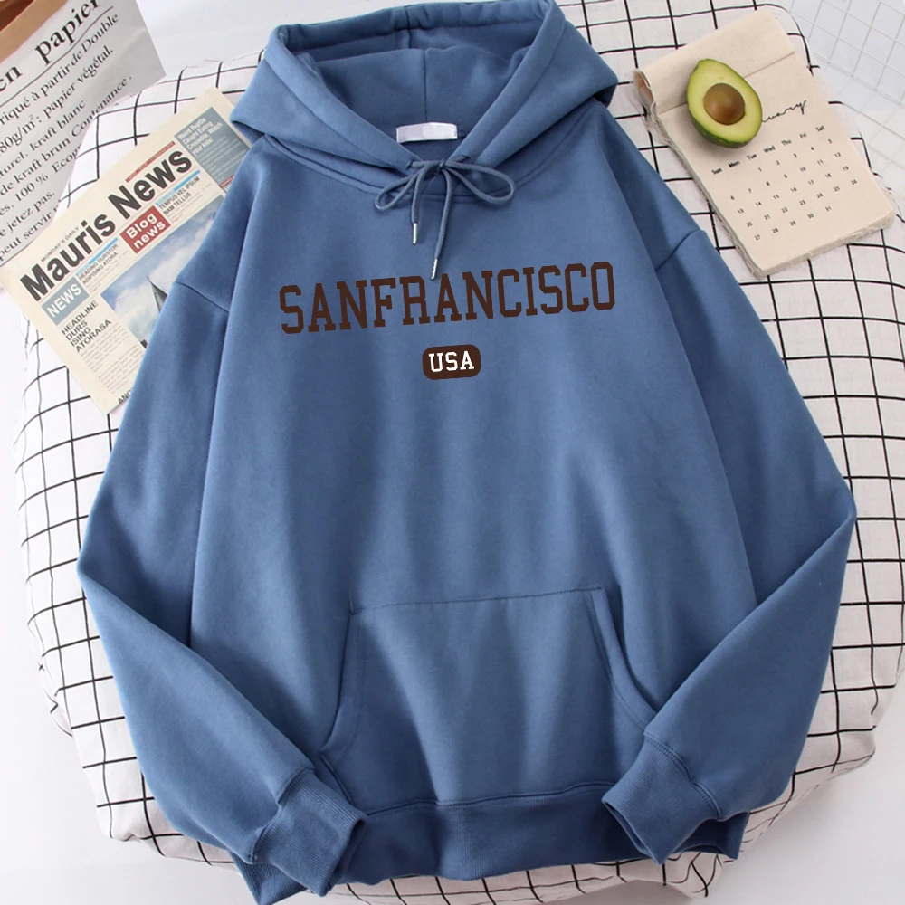 

Sanfrancisco City Usa Printing Men Hoodies Oversized Graphics Clothes Fashion Harajuku Tracksuit Quality All-Match Hoodie Mens