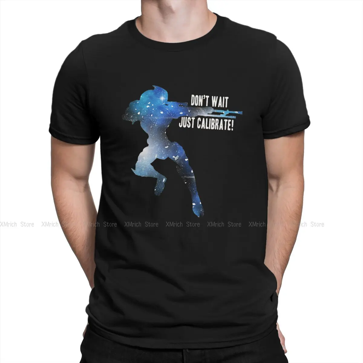 

Garrus Don't Wait Just Calibrate T-Shirts for Men Mass Effect Commander Shepard Asari Game Humor Cotton Tees TShirt Summer Tops