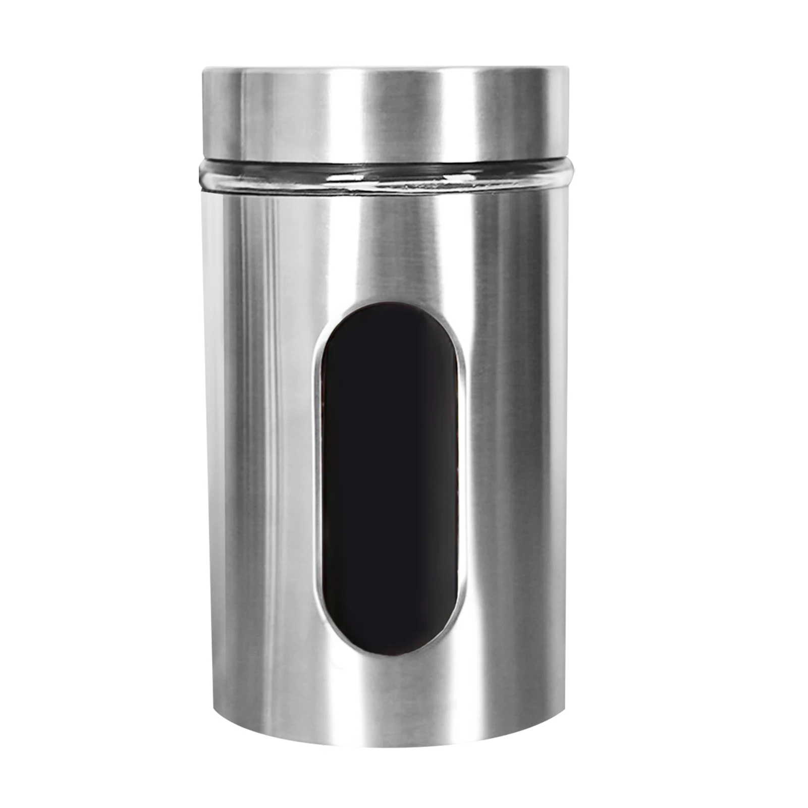 

950ml Silver Glass Viewing Window Dried Fruit Storage Kitchen Canister Food Stainless Steel Home Use Sugar Caddy Sealing