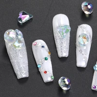 100pcslot aurora colorful nail art diamonds crystal beads nails rhinestones translucent nails decoration symphony 3d glitter