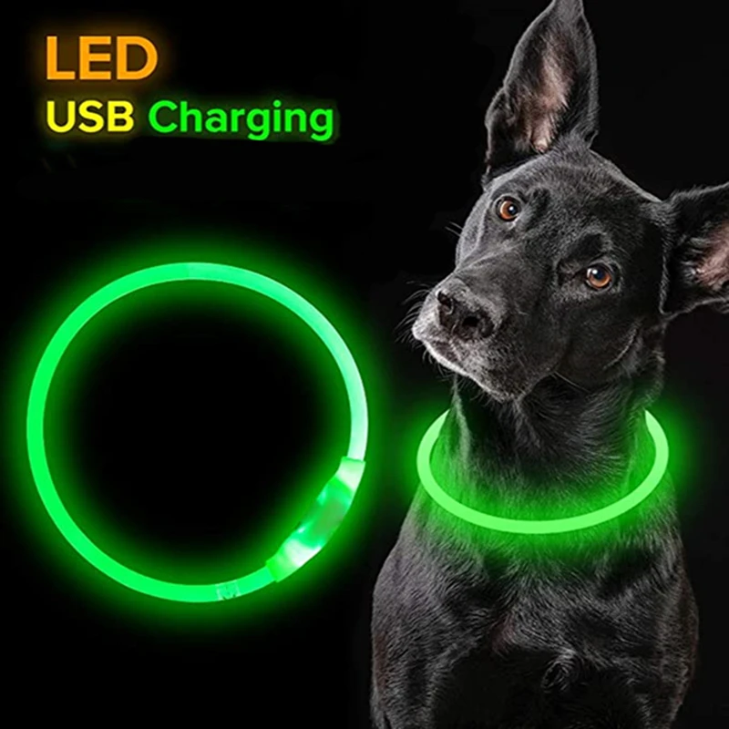 

Led Light Dog Collar Detachable Glowing USB Charging Luminous Leash for Big Cat Collar Small Bright Labrador Pets Dogs Products