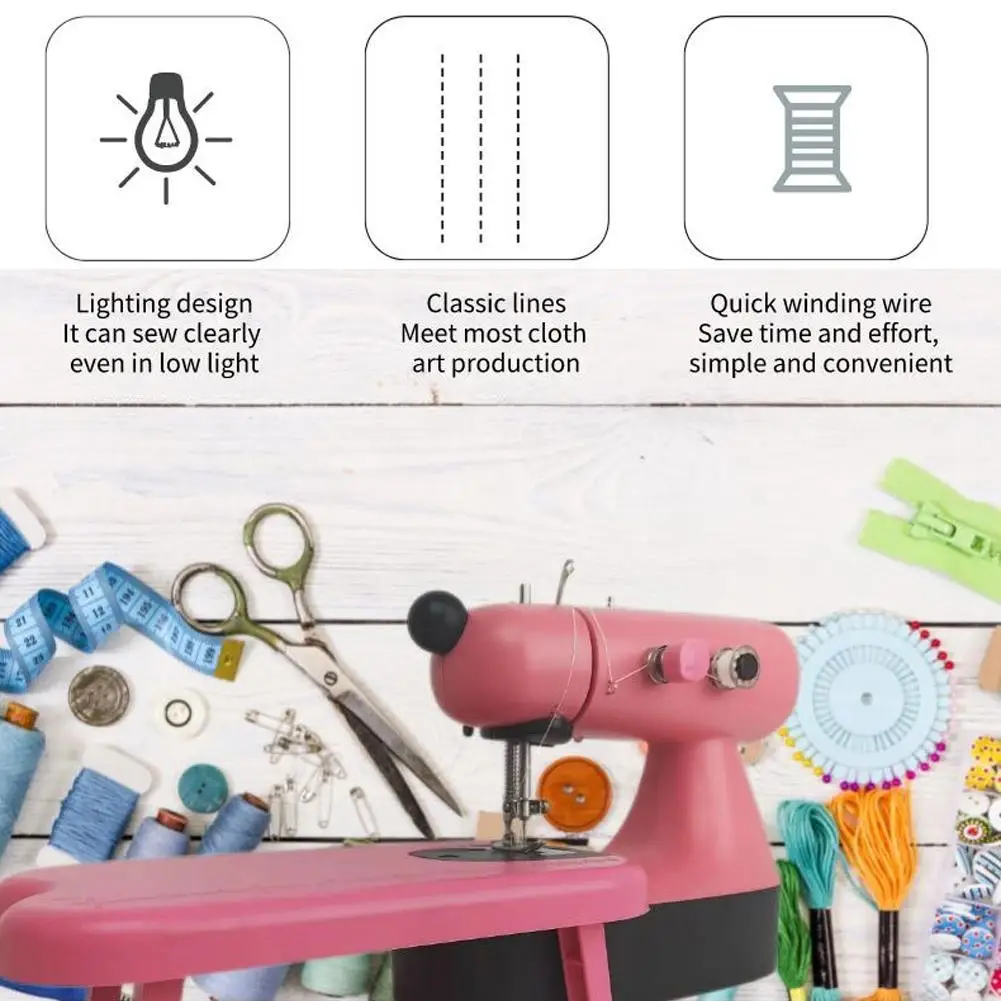 

Портативная мини-швейная машина в комплекте, милые настольные обновленные электрические швейные инструменты в форме домашнего животного с сумкой для шитья, Бытовые аксессуары