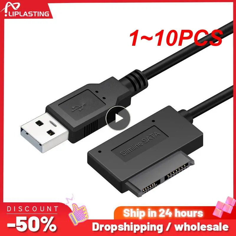 

1~10PCS 35cm USB Adapter PC 6P+7P DVD Rom SATA To USB 2.0 Converter Slimline Sata 13 Pin Adapter Drive Cable For PC Laptop
