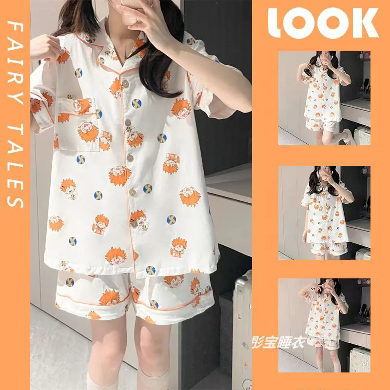 Аниме Haikyuu женская пижама Хината шоё мультфильм можно носить внешне Лето