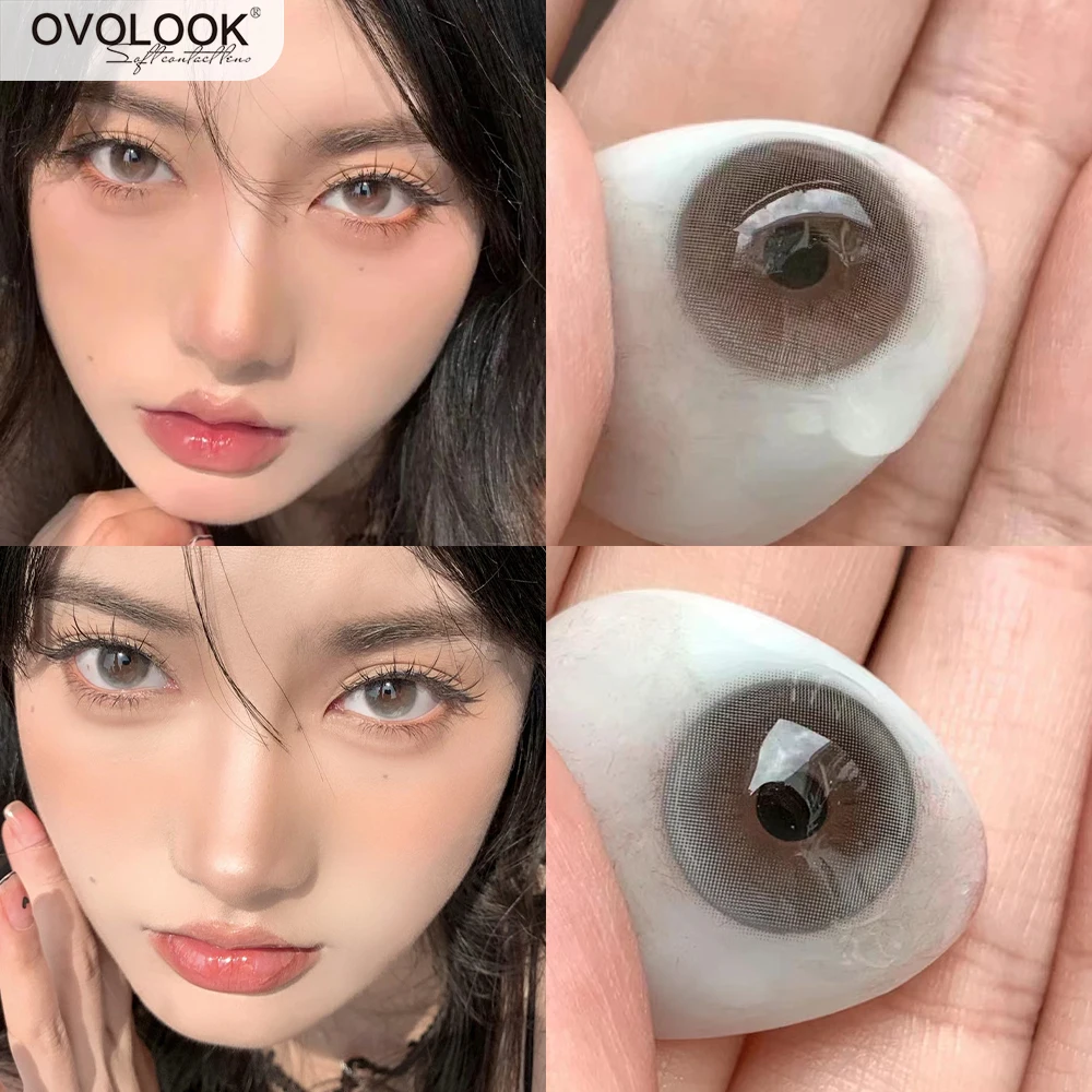 

OVOLOOK-1 Pair/2pcs Lenses Bubble Series Contact Lenses for Eyes Fashion Natural Pupils Beauty Color Lens Eyes Myopia Yearly Use
