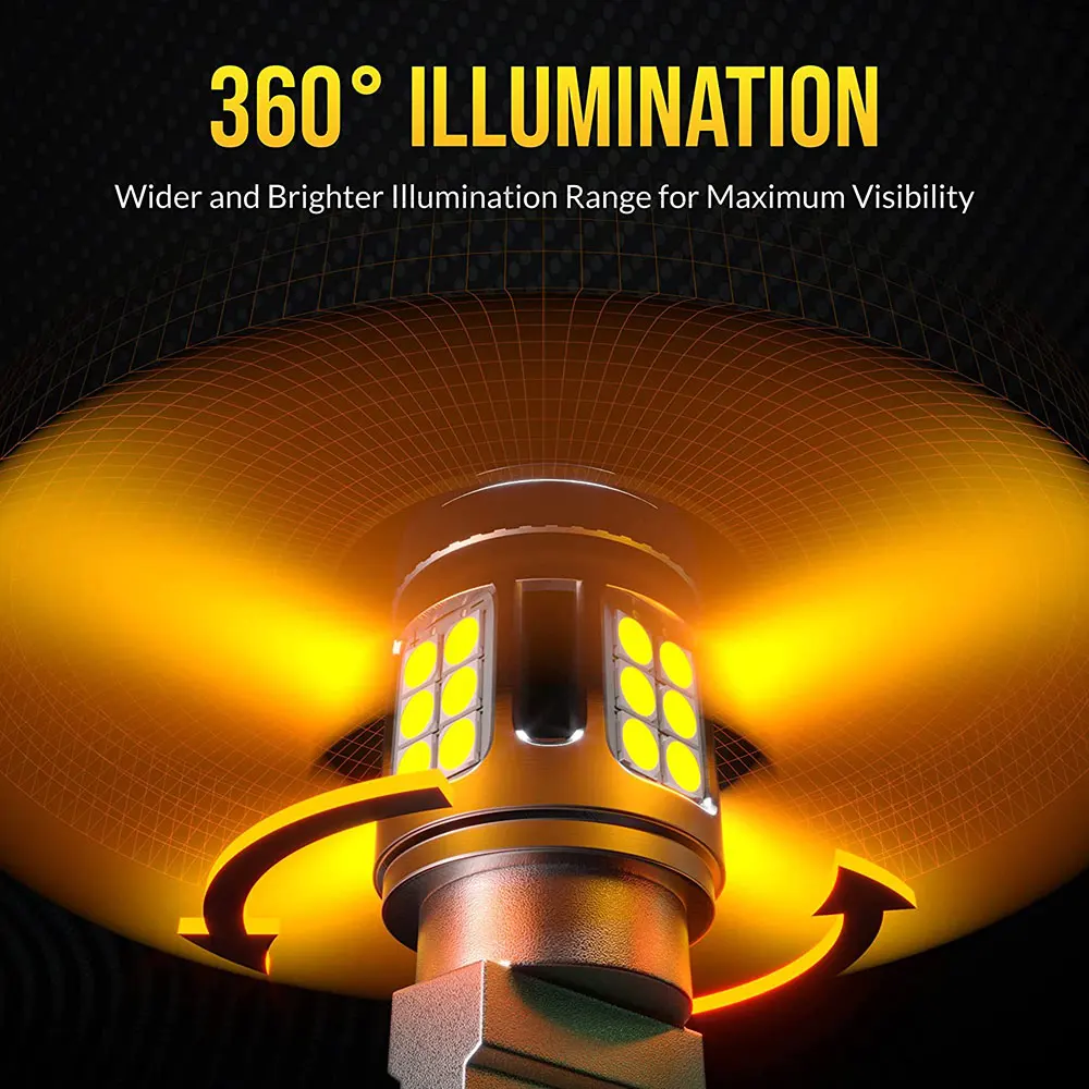 Лампа головного света BAu15S PY21W без ошибок Canbus Hyper Flash T20 7440 7440A WY21W Φ сигнал поворота с